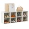 Costway 8 Cubbies Shoe Bench with 500 LBS Weight Capacity Cubby Shoe Rack Storage Cabinet Grey/White/Black